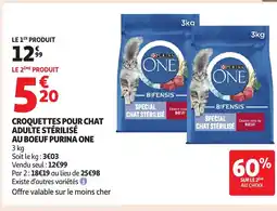 Auchan PURINA ONE Croquettes pour chat adulte stérilisé au boeuf offre