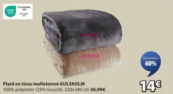 JYSK GULSKOLM Plaid en tissu molletonné offre