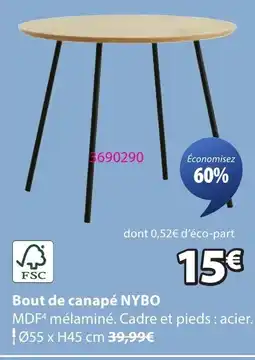JYSK NYBO Bout de canapé offre