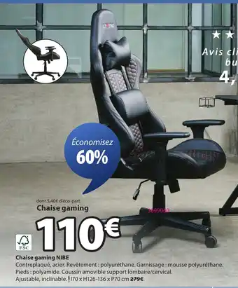 JYSK NIBE Chaise gaming offre