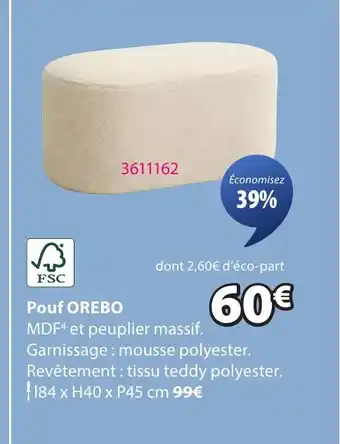 JYSK OREBO Pouf offre