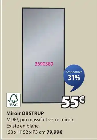 JYSK OBSTRUP Miroir offre
