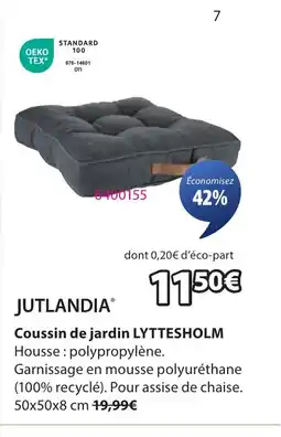 JYSK LYTTESHOLM Coussin de jardin offre