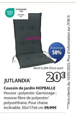 JYSK HOPBALLE Coussin de jardin offre
