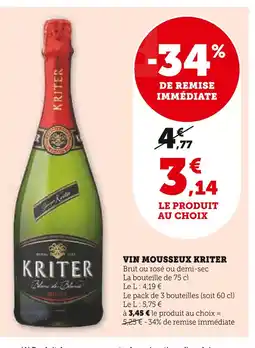 Super U KRITER Vin mousseux offre