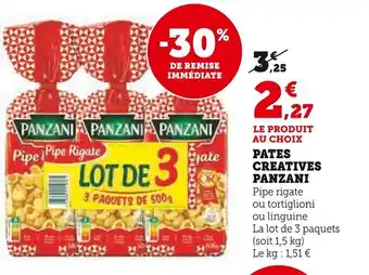 Super U Panzani Pates Creatives offre