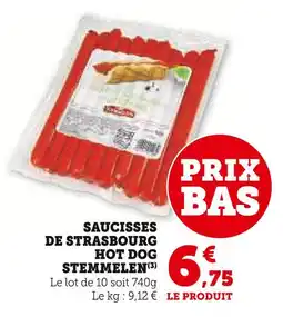 Super U STEMMELEN Saucisses de Strasbourg Hot Dog offre