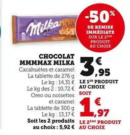 Super U Milka Chocolat MMMMAX Milka offre