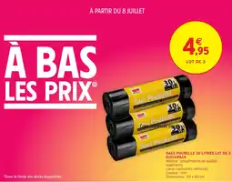 Intermarché Sacs poubelle 30 litres lot de 3 quickpack offre
