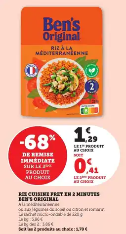 Bi1 Riz cuisine pret en 2 minutes ben's original offre