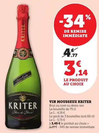 Bi1 Vin mousseux kriter offre
