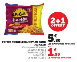 Bi1 Frites surgelees just au four mc cain offre