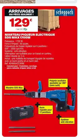Brico Dépôt SCHEPPACH Marteau piqueur electrique offre