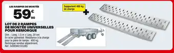 Brico Dépôt Lot de 2 rampes de montée universelles pour remorque offre