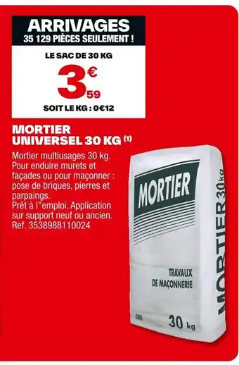 Brico Dépôt Mortier universel offre