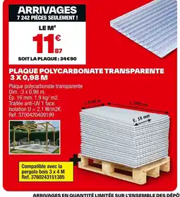 Brico Dépôt Plaque polycarbonate transparente offre