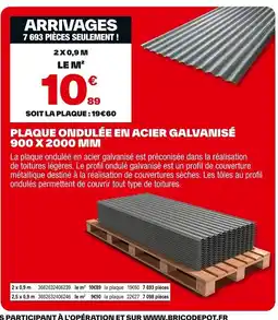 Brico Dépôt Plaque ondulée en acier galvanisé offre