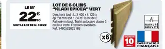 Brico Dépôt Lot de 6 clins kladi epicea vert offre