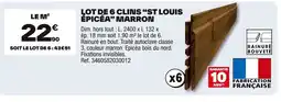Brico Dépôt Lot de 6 clins st louis épicéa marron offre
