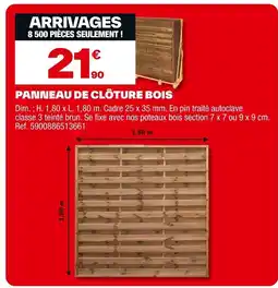 Brico Dépôt Panneau de clôture bois offre
