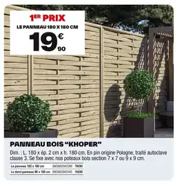 Brico Dépôt Panneau bois khoper offre