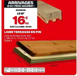 Brico Dépôt Lame terrasse en pin offre