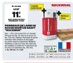 Brico Dépôt Panneaux de laine de roche revêtue kraft rockmur offre