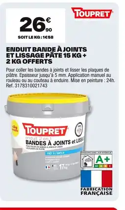 Brico Dépôt Enduit bande à joints et lissage pâte offre