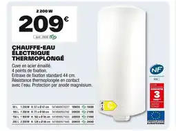Brico Dépôt Chauffe-eau électrique thermoplongé offre