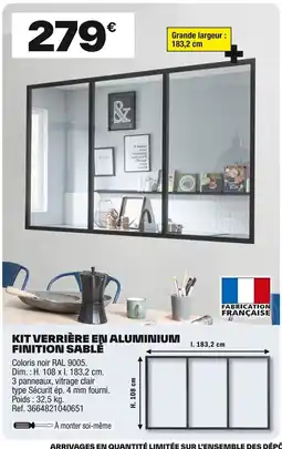 Brico Dépôt Kit verrière en aluminium finition sablé offre