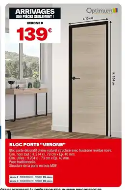 Brico Dépôt Bloc porte verone offre