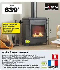 Brico Dépôt VOSGES Poêle à bois offre