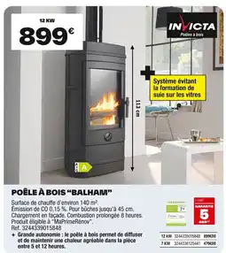 Brico Dépôt BALHAM Poêle à bois offre