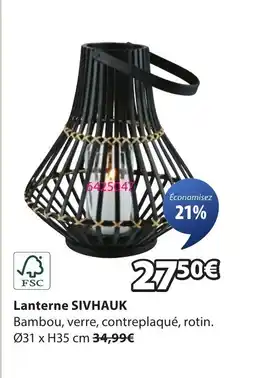 JYSK SIVHAUK Lanterne offre