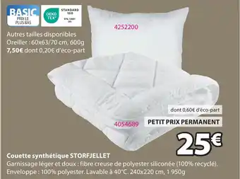JYSK STORFJELLET Couette synthétique offre