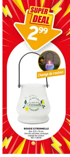 Trafic Bougie citronnelle offre