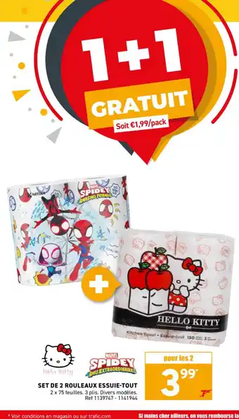 Trafic Set de 2 rouleaux essuie-tout offre