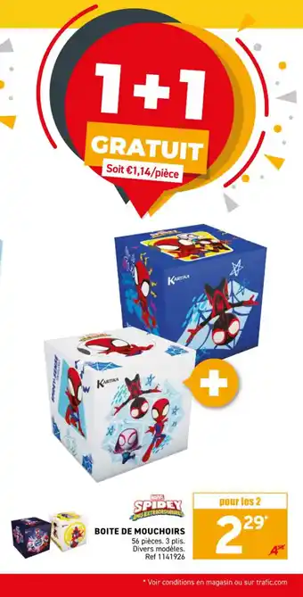 Trafic Boite de mouchoirs offre