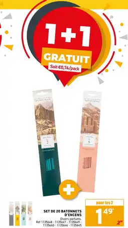 Trafic Set de 20 batonnets d'encens offre