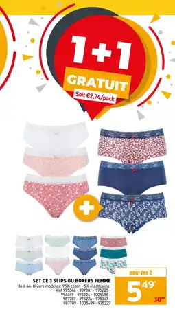 Trafic Set de 3 slips ou boxers femme offre