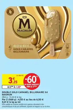 Intermarché MAGNUM Double gold caramel billionaire x4 offre