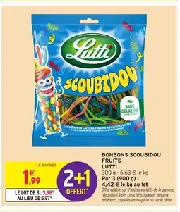 Intermarché LUTTI Bonbons scoubidou fruits offre