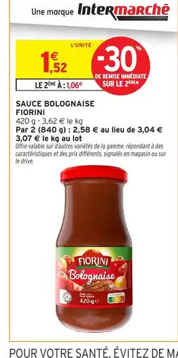 Intermarché FIORINI Sauce bolognaise offre