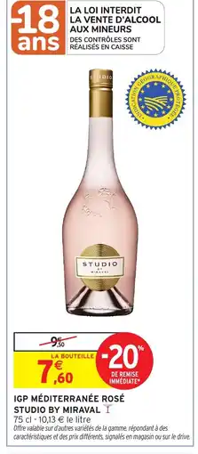 Intermarché Igp méditerranée rosé studio by miraval offre