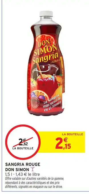 Intermarché DON SIMON Sangria rouge offre