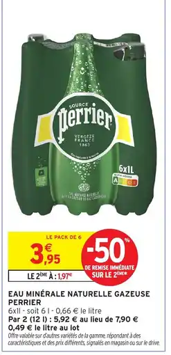 Intermarché PERRIER Eau minérale naturelle gazeuse offre