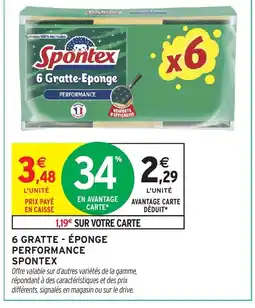 Intermarché SPONTEX 6 gratte - éponge performance offre
