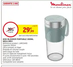 Intermarché MOULINEX Mini blender portable offre