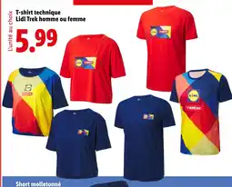 Lidl T-shirt technique Lidl Trek homme ou femme offre