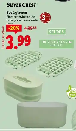 Lidl SILVERCREST Bac à glaçons offre